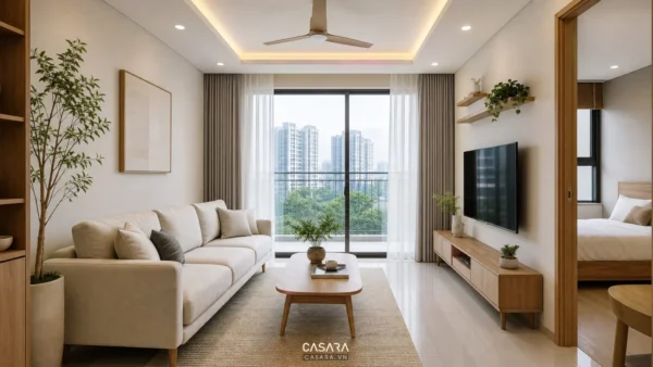 thiết kế chung cư Booyoung với phòng khách hiện đại sáng thoáng