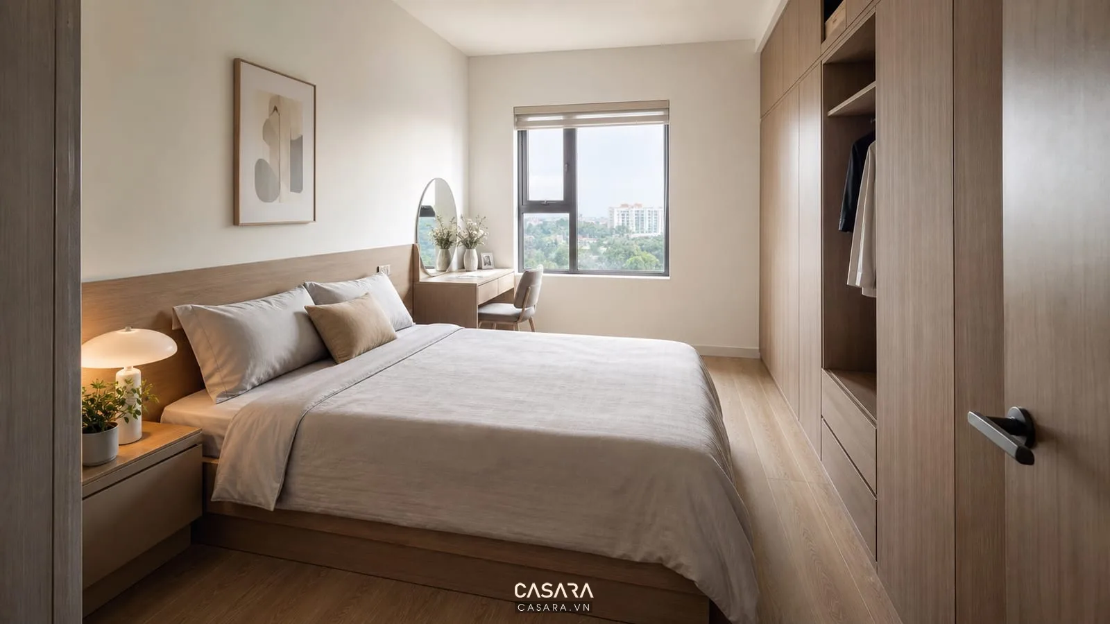 hệ tủ và bàn trong phòng chung cư mini 5 tầng cho thuê