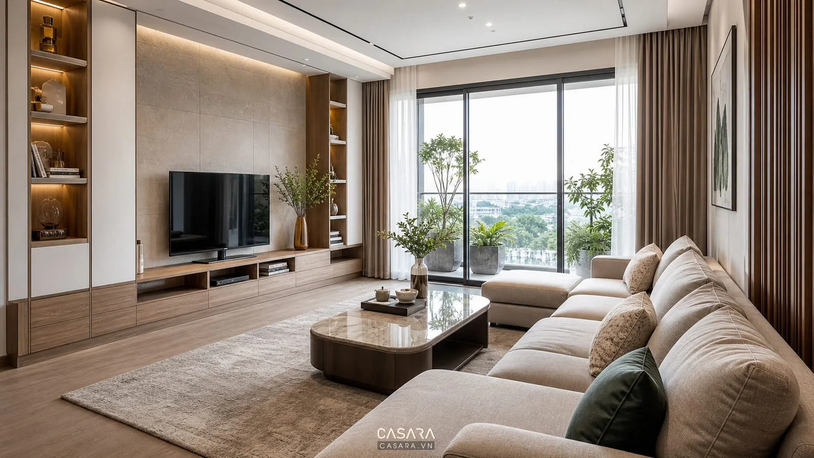 phòng khách trong thiết kế chung cư The One Gamuda hiện đại