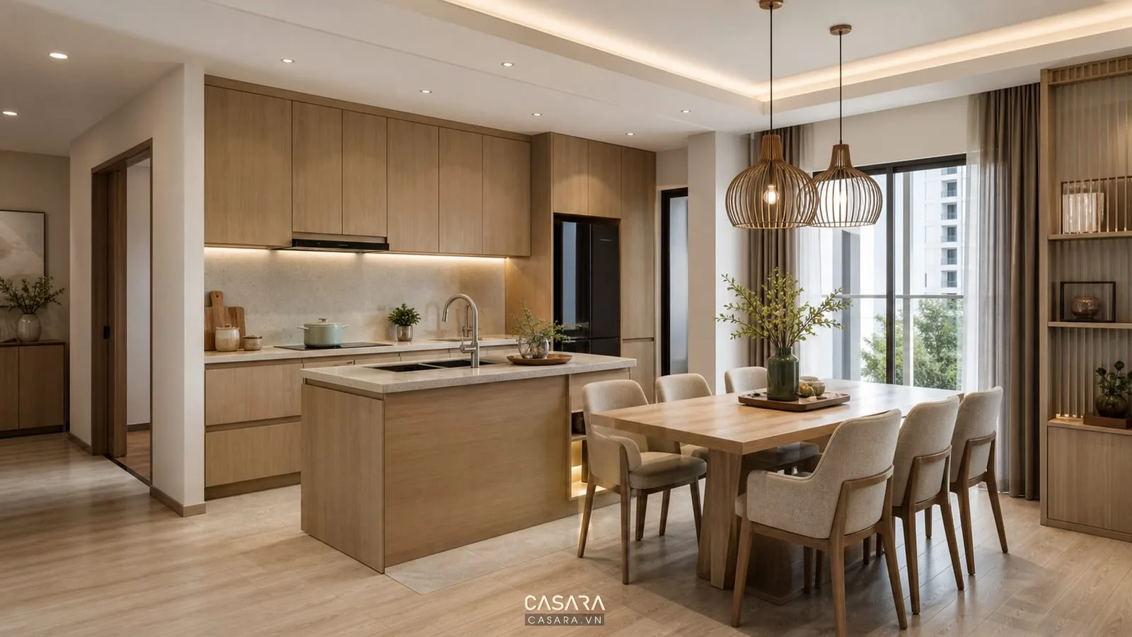 bếp và bàn ăn trong thiết kế chung cư The One Gamuda
