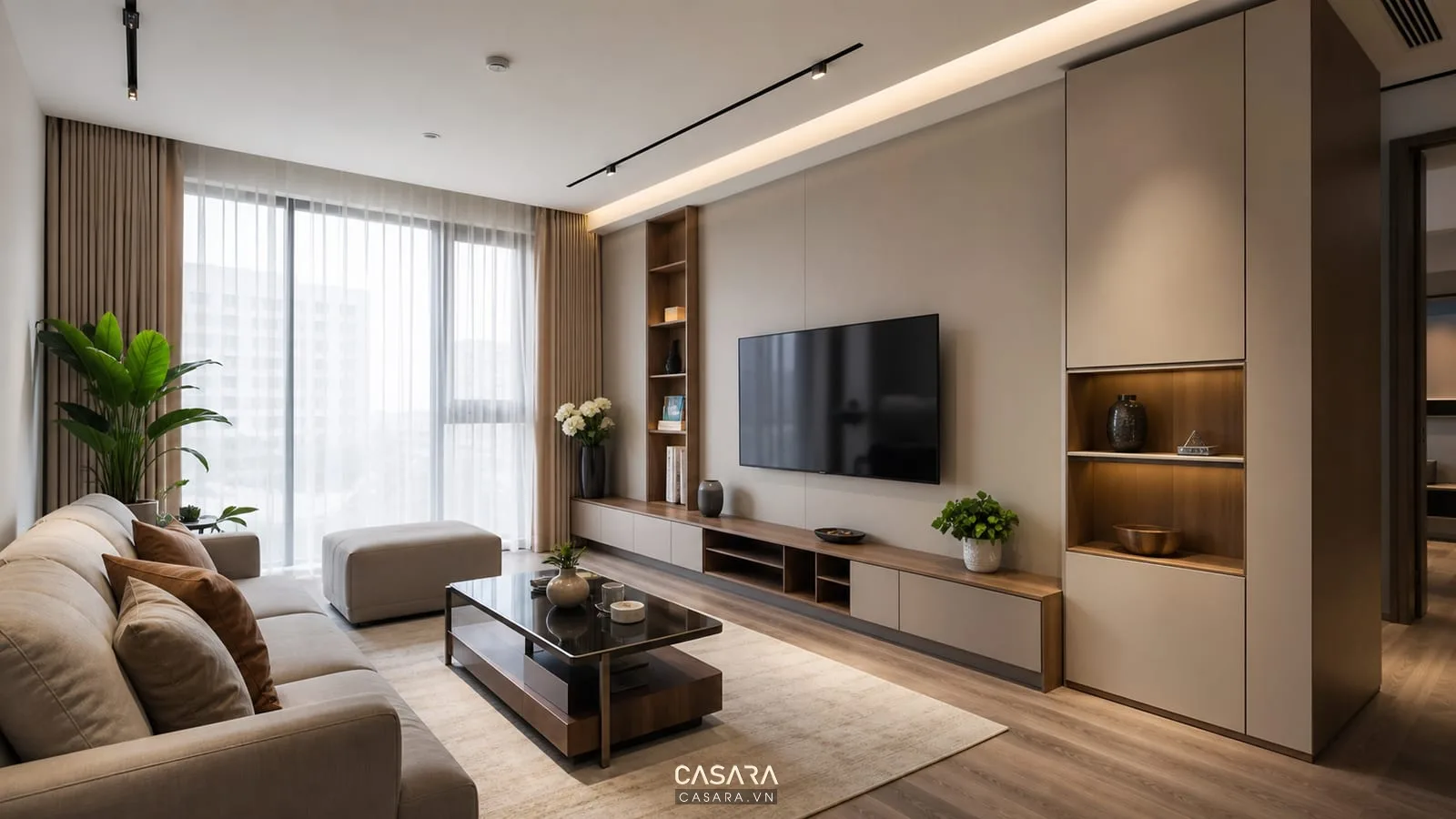 phòng khách trong thiết kế chung cư Tràng An Complex hiện đại