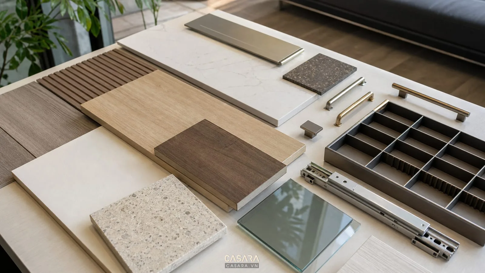 mẫu vật liệu cho thiết kế nội thất căn hộ chung cư 54m2