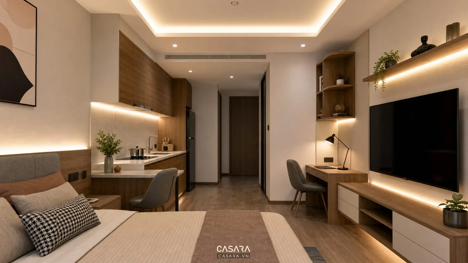 ổ cắm và ánh sáng trong thiết kế nội thất chung cư quận 8