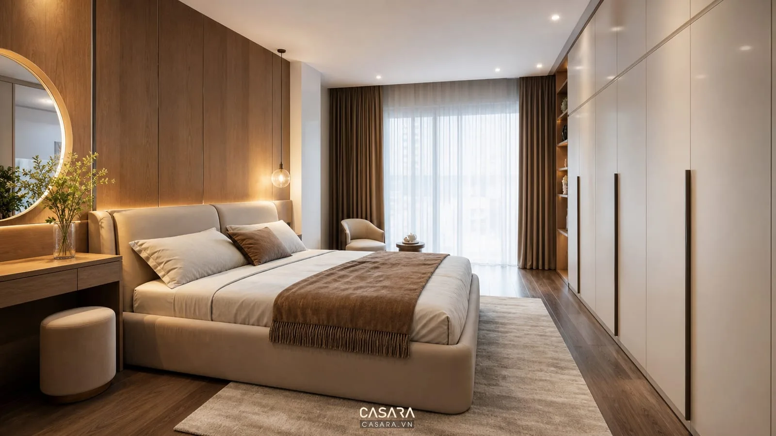 Phòng ngủ trong thiết kế nội thất chung cư Royal City